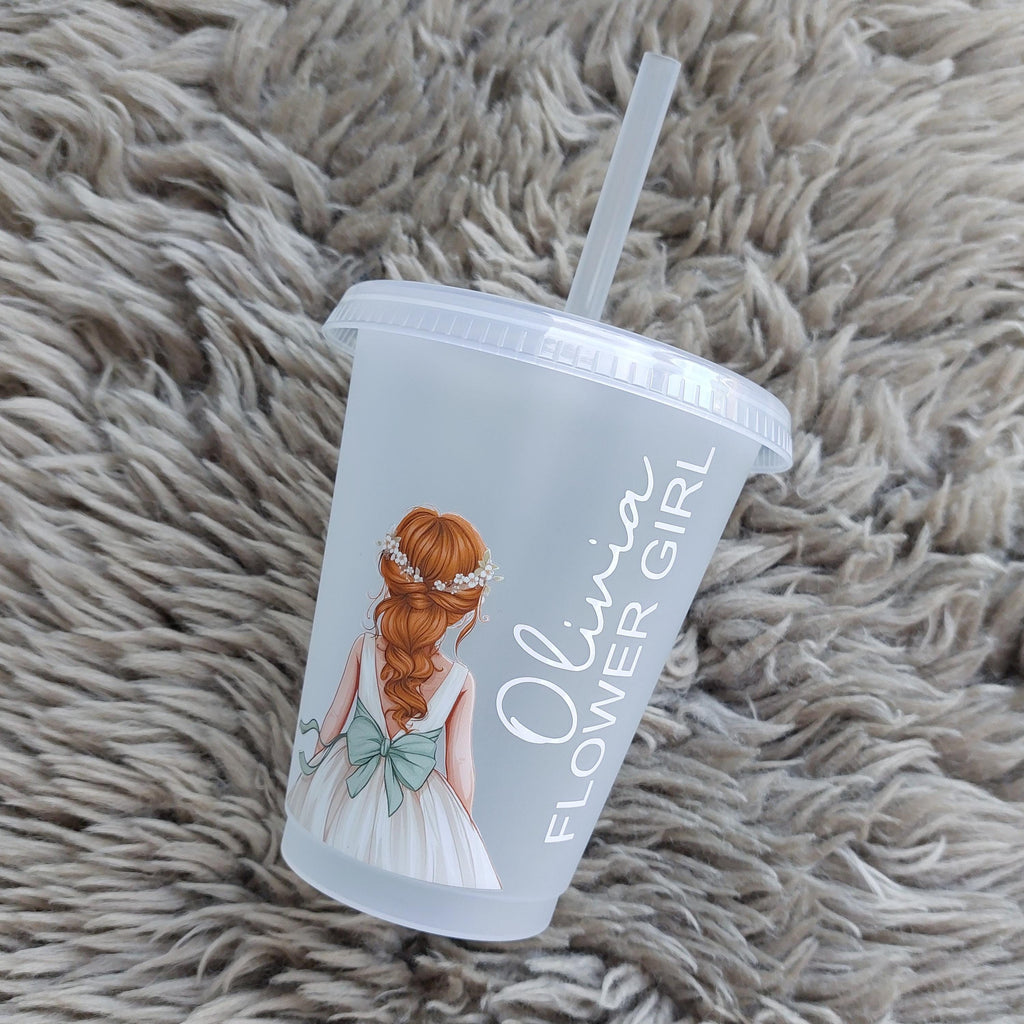 Personalised Flower Girl Cold Cup, Flower Girl Wedding Favour, Flower Girl Gift, Wedding Party Gifts, Flower Girl Cup, Bridal Party Gift
