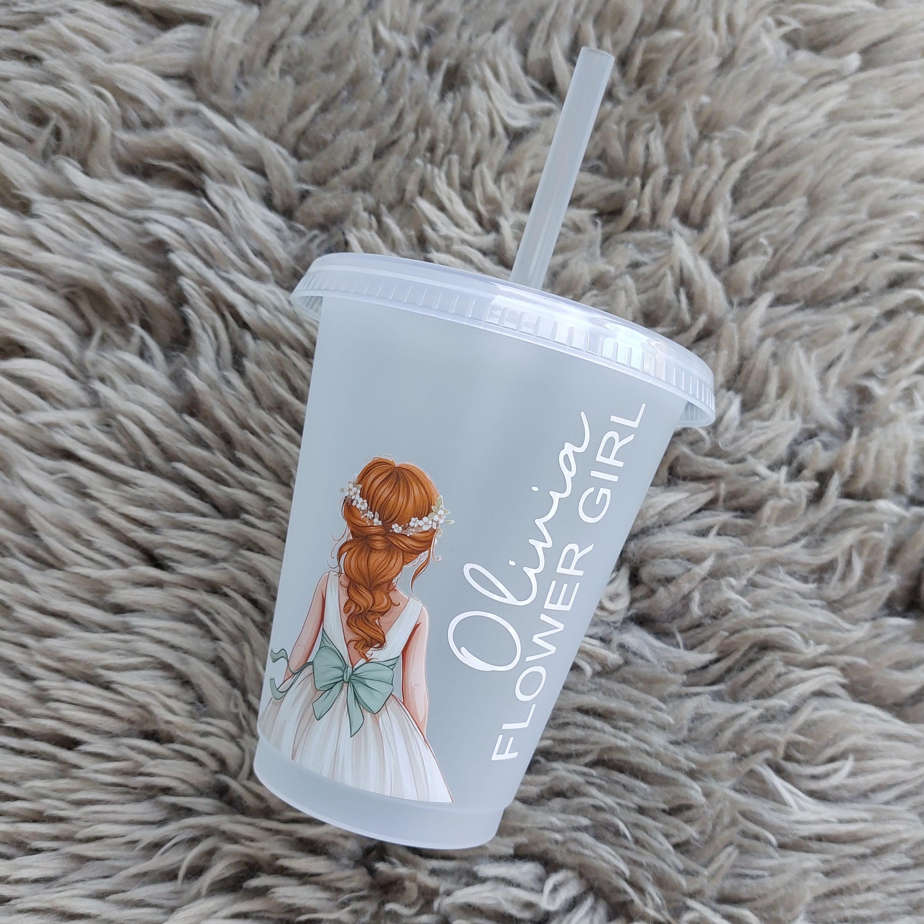 Personalised Flower Girl Cold Cup, Flower Girl Wedding Favour, Flower Girl Gift, Wedding Party Gifts, Flower Girl Cup, Bridal Party Gift