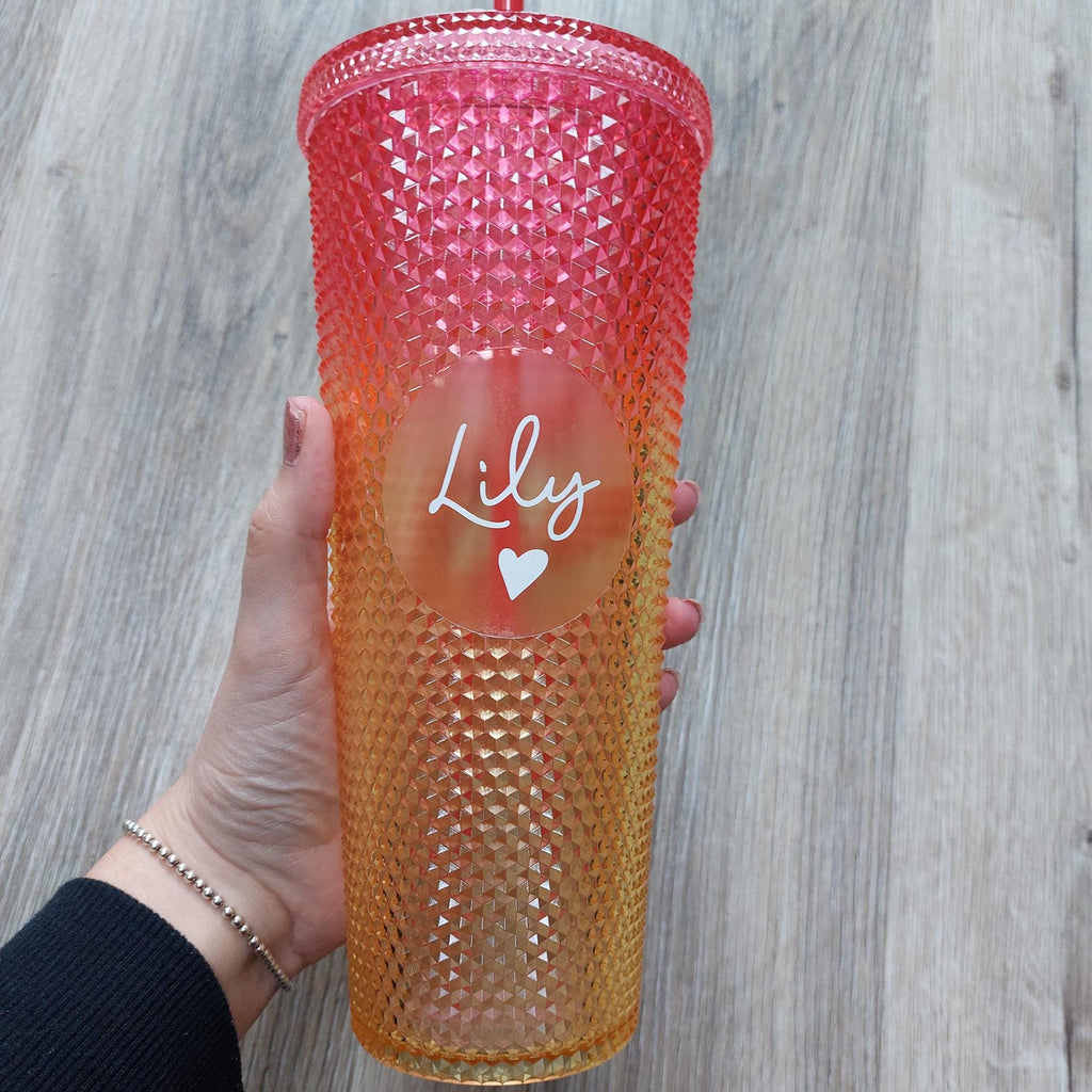 Personalized Studded Tumbler, 24oz Reusable Cup, Christmas Gift