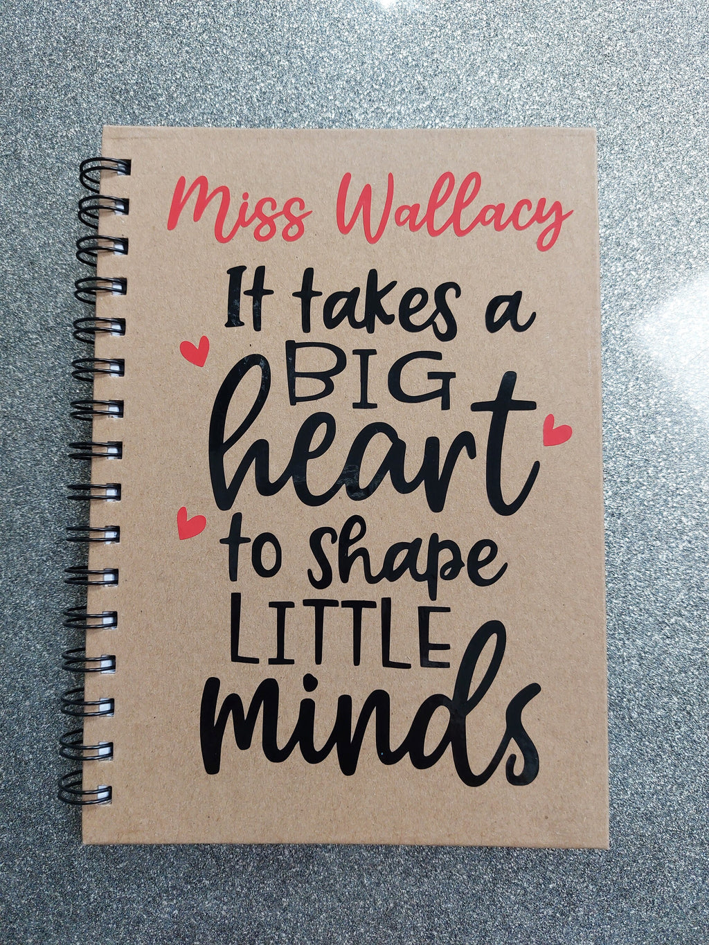 Personalised Teacher Notebook: Kraft A5, Thank You Teacher Gift