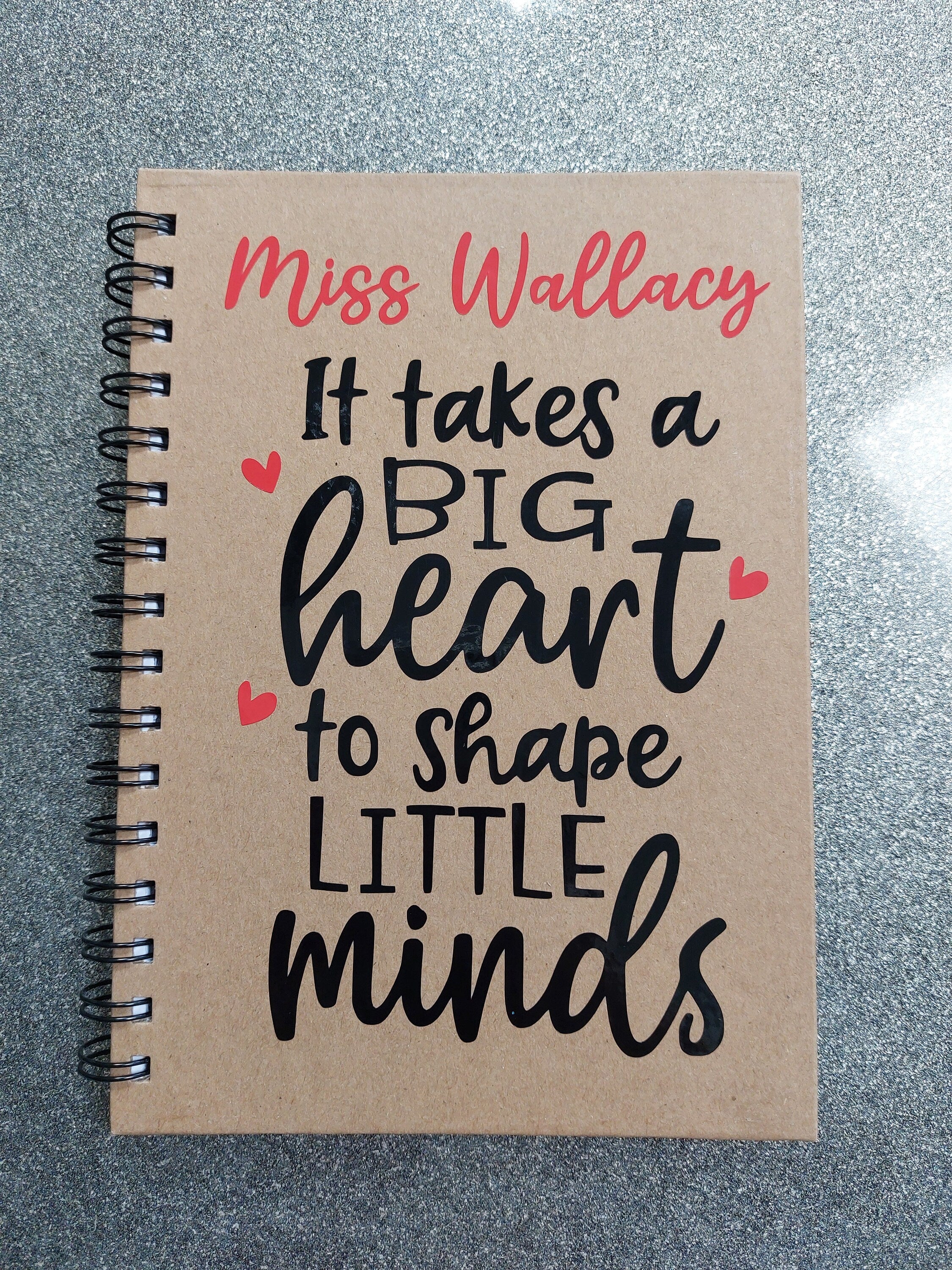 Personalised Teacher Notebook: Kraft A5, Thank You Teacher Gift