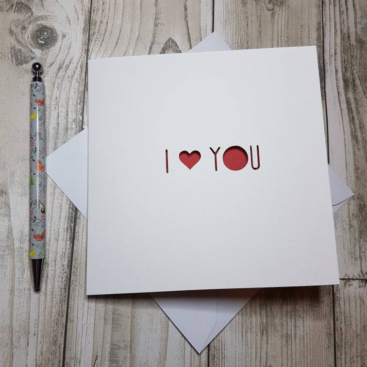 I Love You Card: Papercut Valentines Day Card