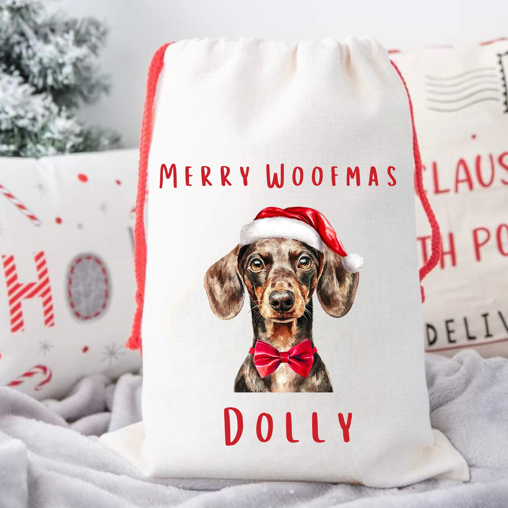 Personalized Dog Christmas Sack, Merry Woofmas Present Sack