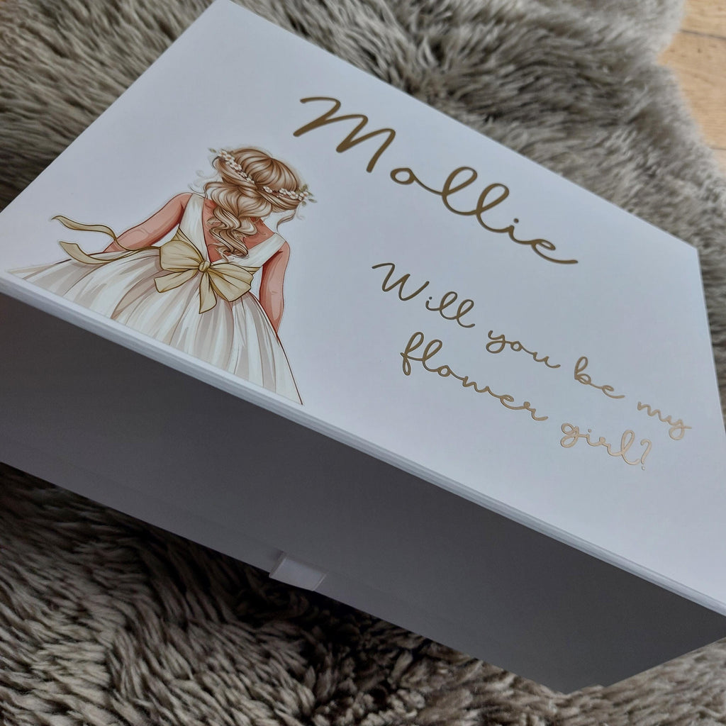 Personalised Flower Girl Proposal Gift Box, Will You Be Our Flower Girl Box