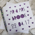 Personalised Papercut Wedding Card: Mr & Mrs, Wedding Card