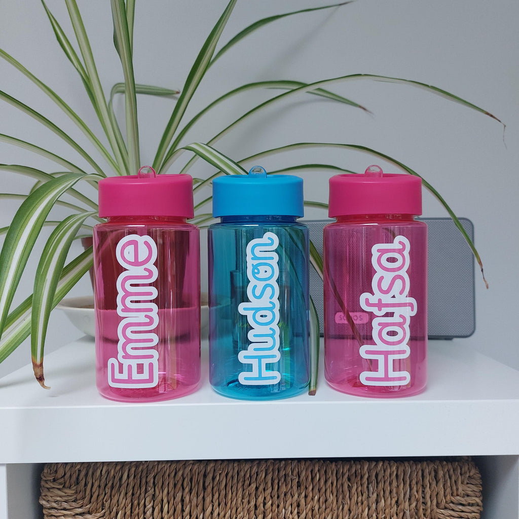 Personalised Kids Water Bottle, Back to School Name Bottle, 500ml Name Water Bottle