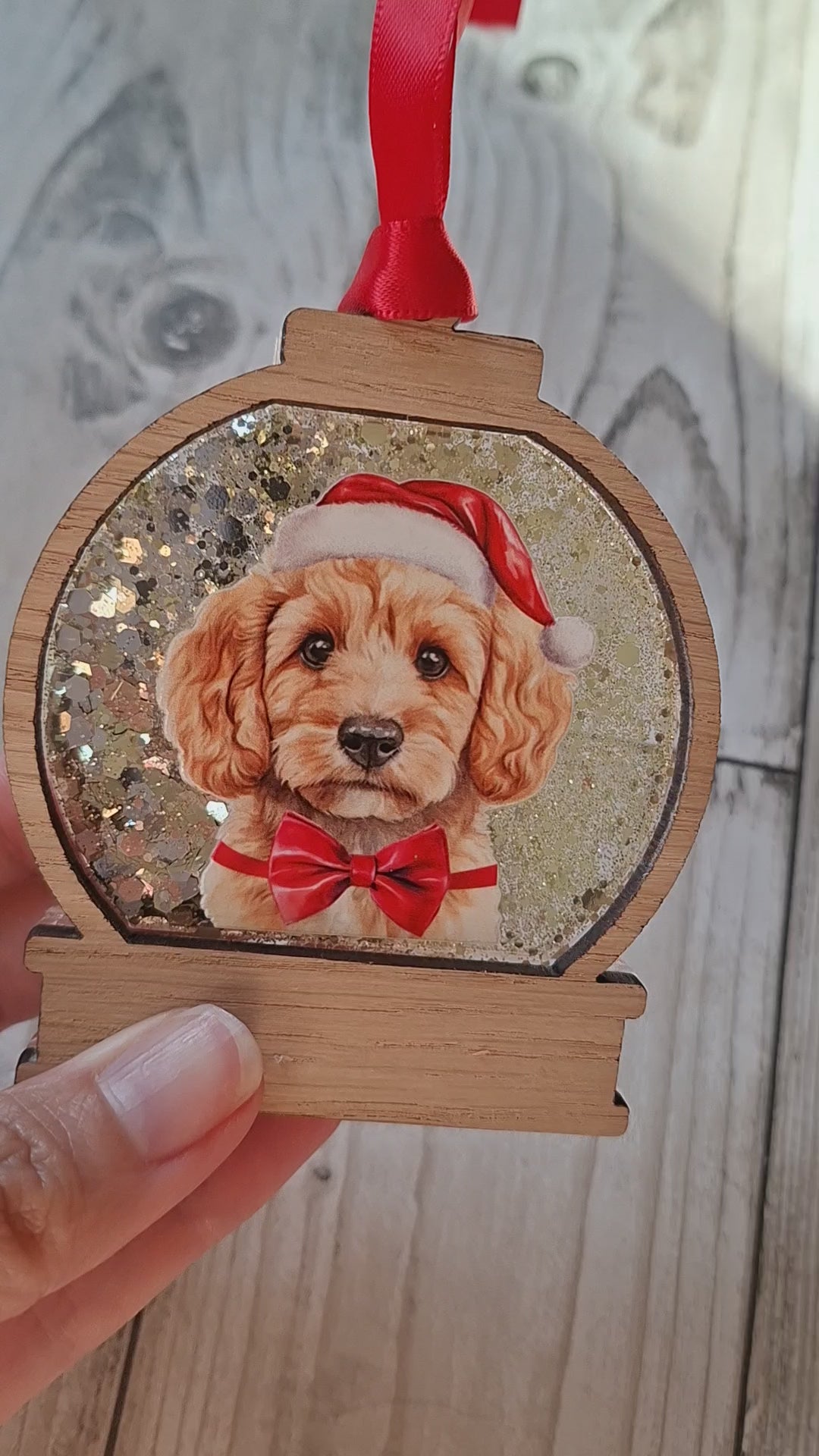 Personalised Christmas Dog Shaker Bauble