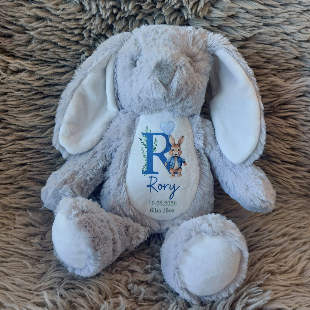 Personalised Baby Bunny Keepsake Teddy, Personalised Baby Gift, New Baby Gift, Baby Keepsake Gift, Baby Boy, Baby Girl