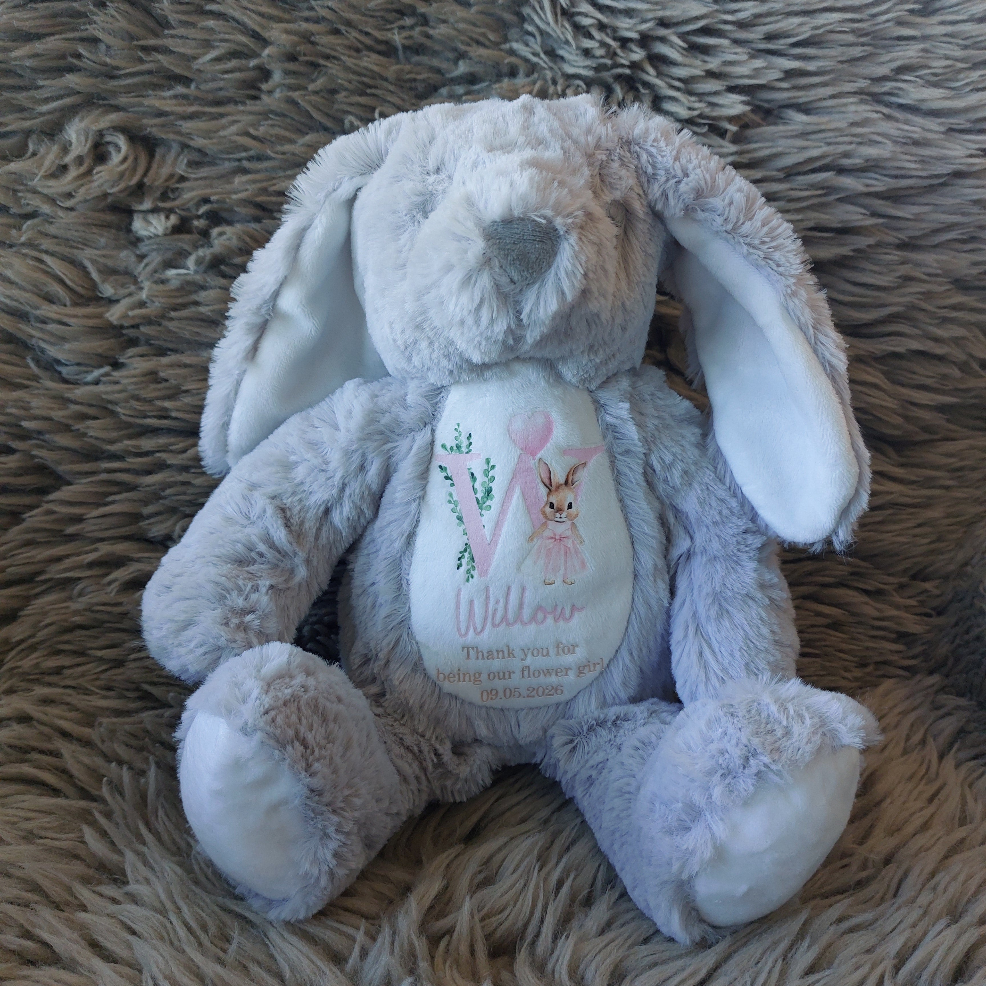 Personalised Flower Girl Bunny, Flower Girl Gift, Thank You Flower Girl, Flower Girl Proposal