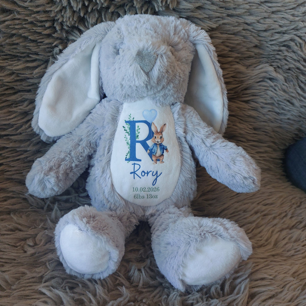 Personalised Baby Bunny Keepsake Teddy, Personalised Baby Gift, New Baby Gift, Baby Keepsake Gift, Baby Boy, Baby Girl