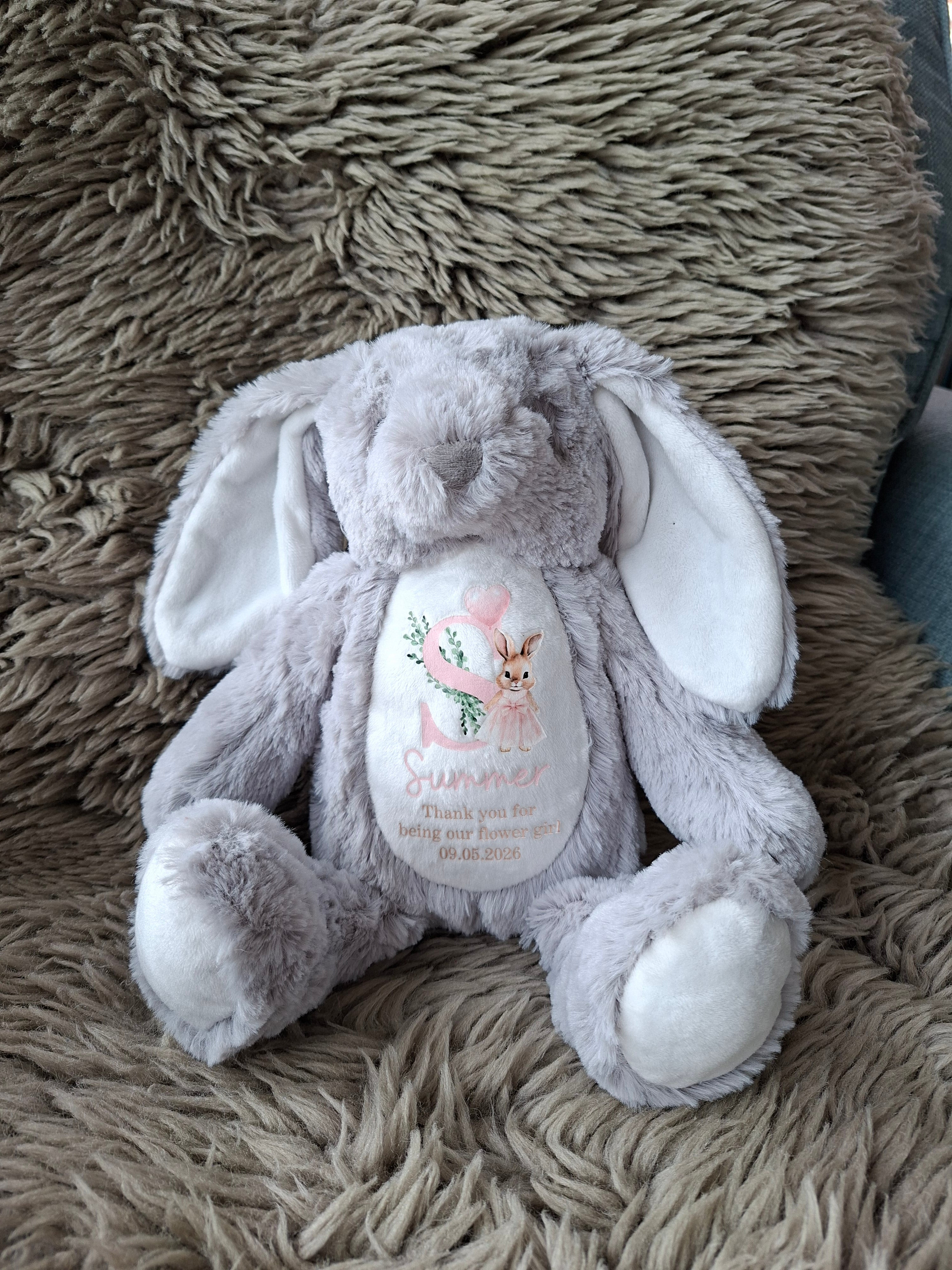 Personalised Flower Girl Bunny, Flower Girl Gift, Thank You Flower Girl, Flower Girl Proposal