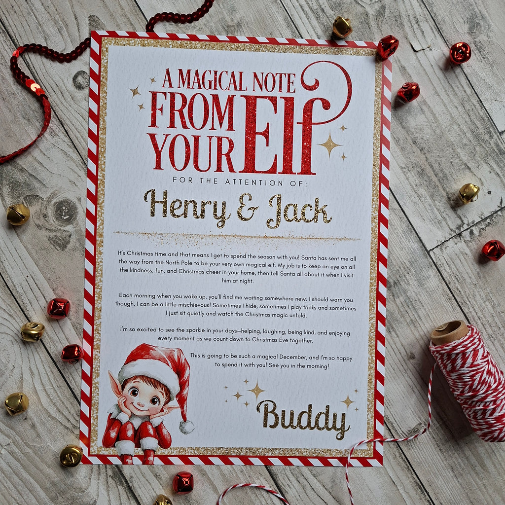 Personalised Elf Arrival and Leaving Letters