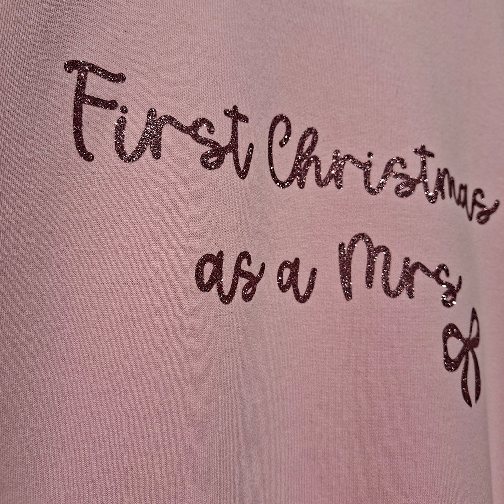 Personalised First Christmas as a Mrs Jumper – Bow Design