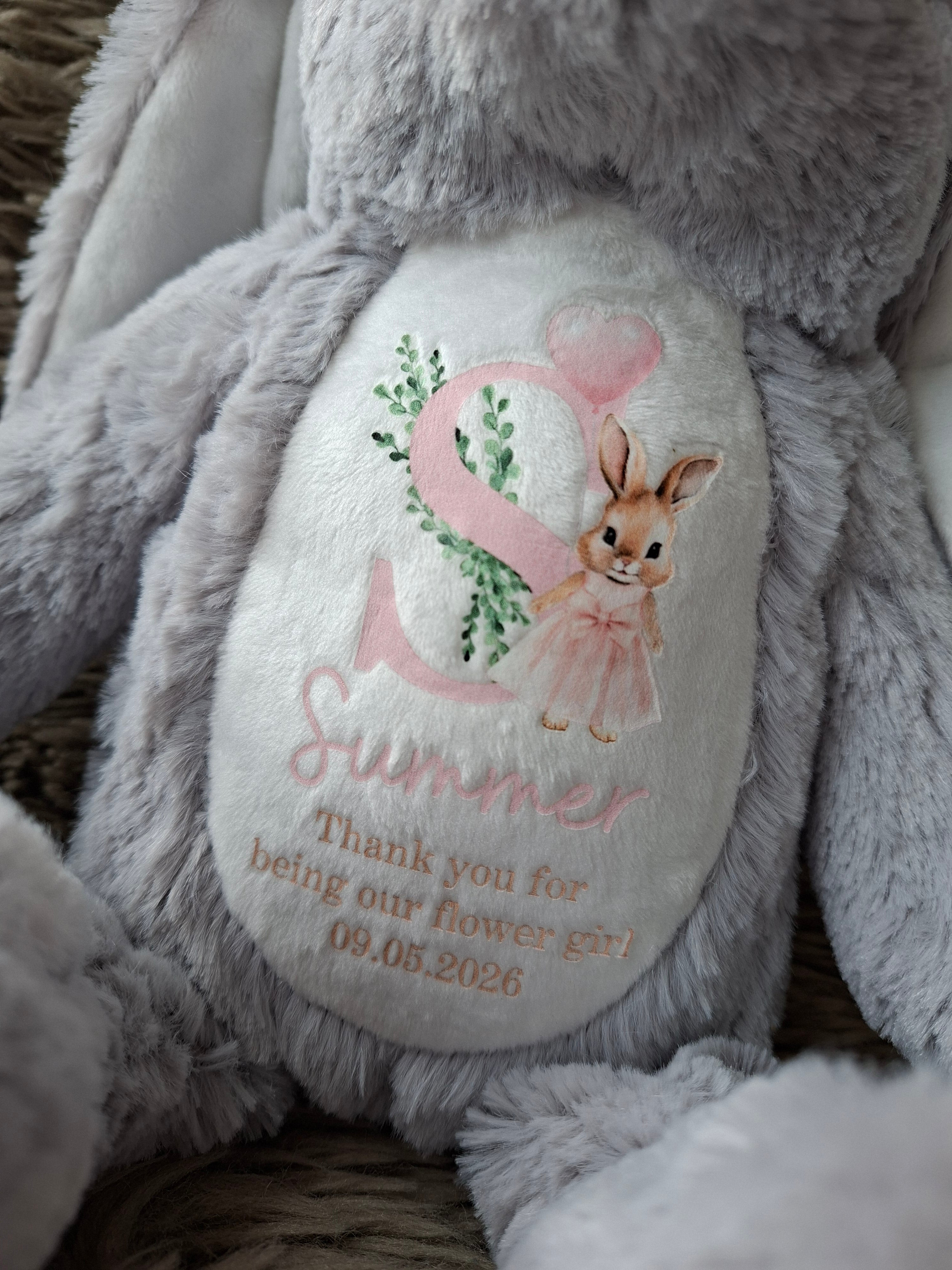 Personalised Flower Girl Bunny, Flower Girl Gift, Thank You Flower Girl, Flower Girl Proposal