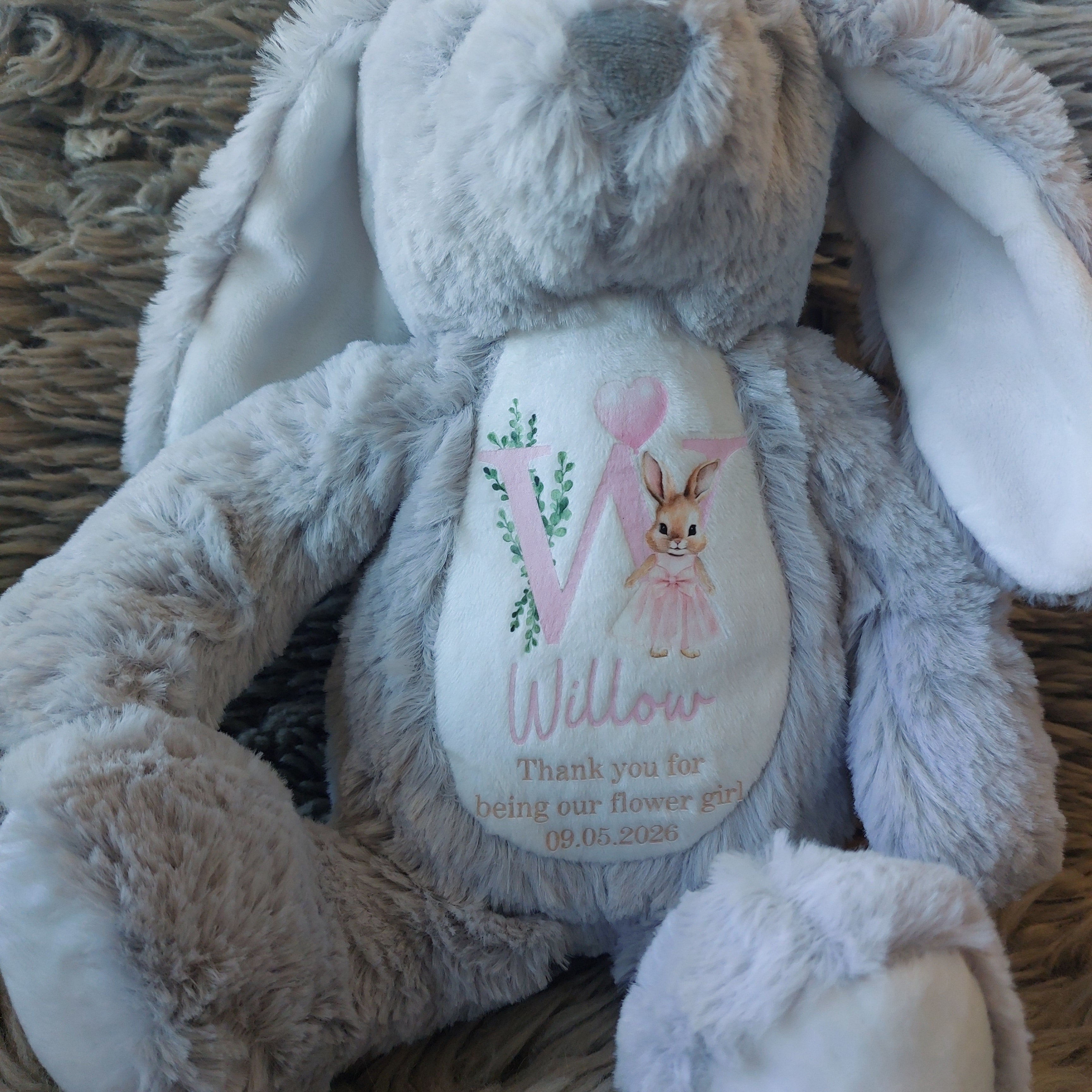Personalised Flower Girl Bunny, Flower Girl Gift, Thank You Flower Girl, Flower Girl Proposal