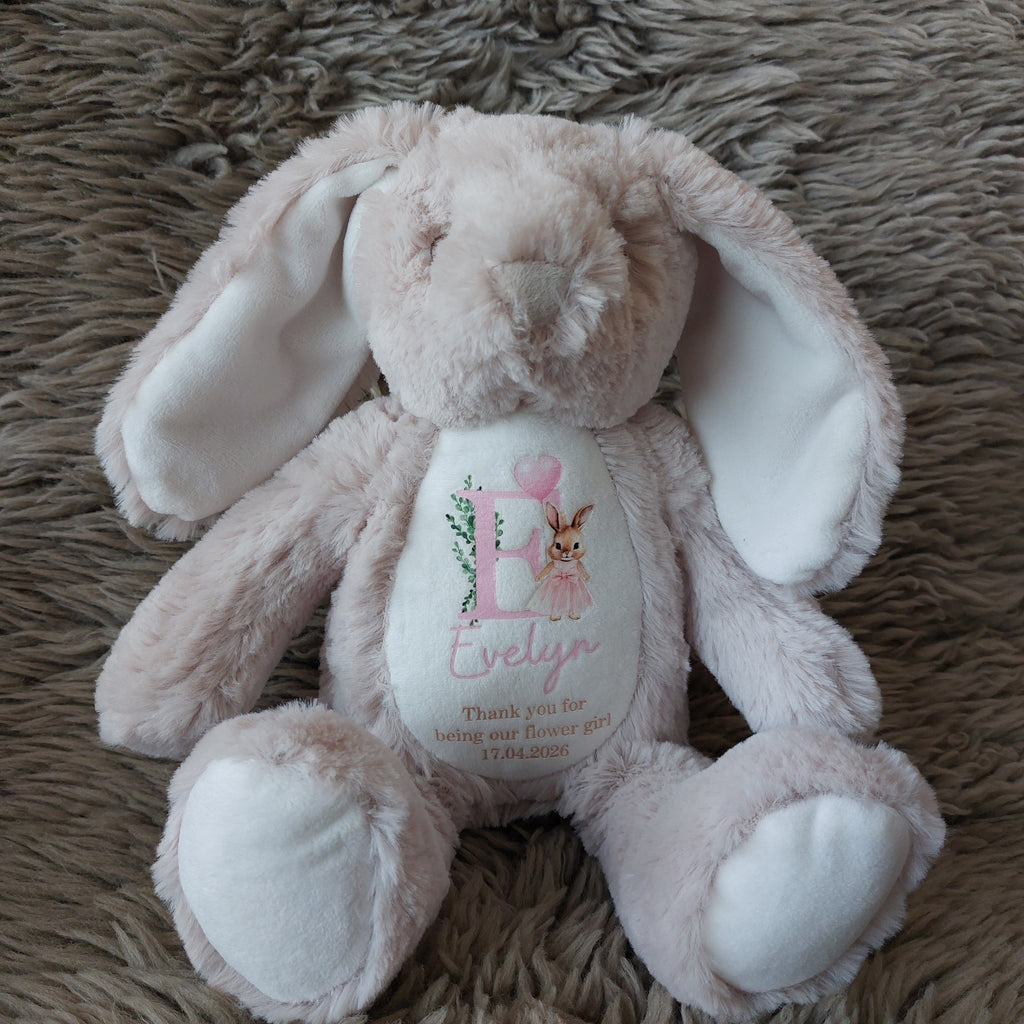 Personalised Flower Girl Bunny, Flower Girl Gift, Thank You Flower Girl, Flower Girl Proposal