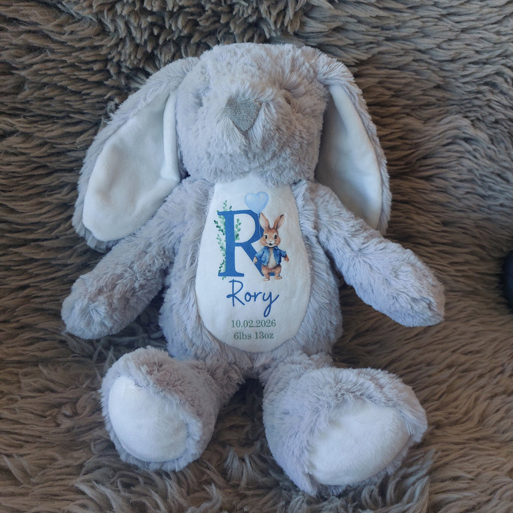Personalised Baby Bunny Keepsake Teddy, Personalised Baby Gift, New Baby Gift, Baby Keepsake Gift, Baby Boy, Baby Girl