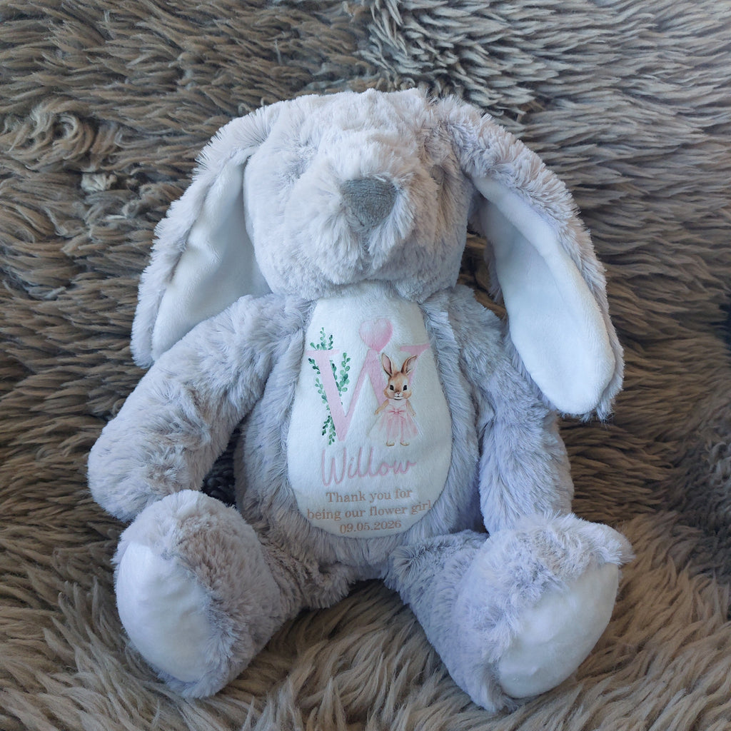 Personalised Flower Girl Bunny, Flower Girl Gift, Thank You Flower Girl, Flower Girl Proposal