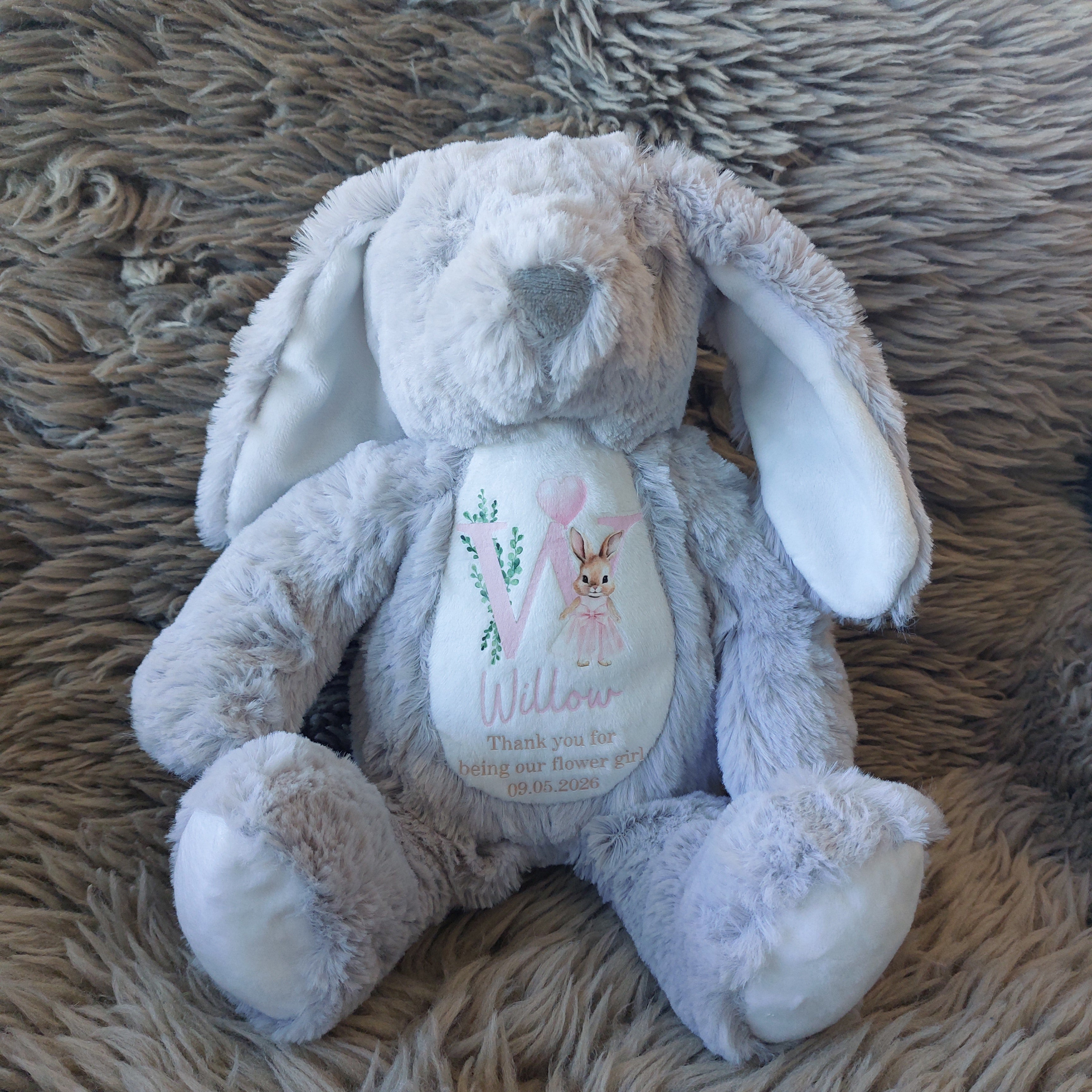Personalised Flower Girl Bunny, Flower Girl Gift, Thank You Flower Girl, Flower Girl Proposal