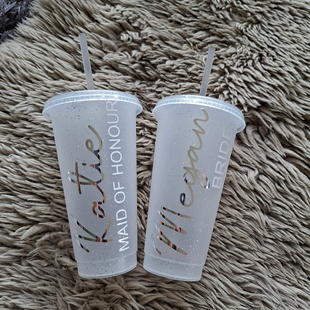 Personalised Bridal Party Cold Cup: Bridesmaid Hen Party Favour
