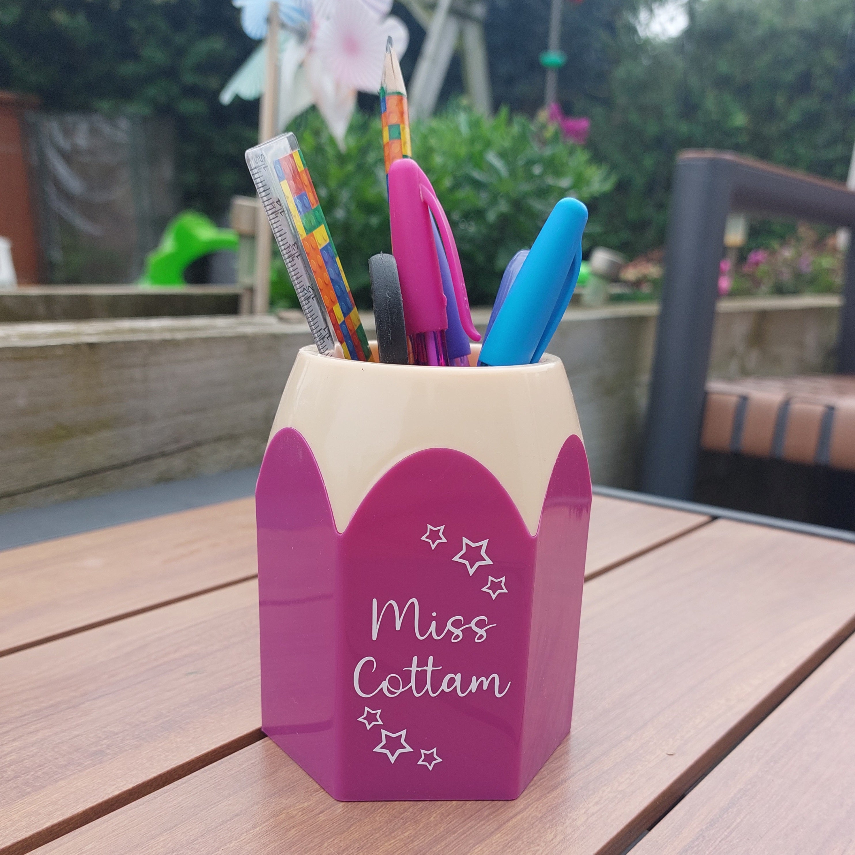 Personalised Teacher Pencil Pot, Teacher Thank You Gift, Teacher Pen Pot, Teacher Appreciation