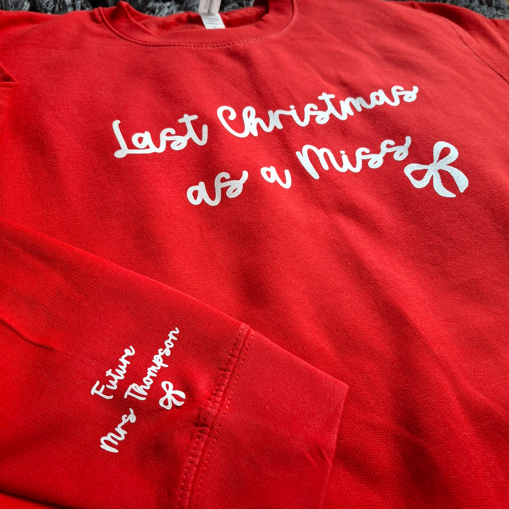 Personalised Last Christmas as a Miss Jumper – Bow Design