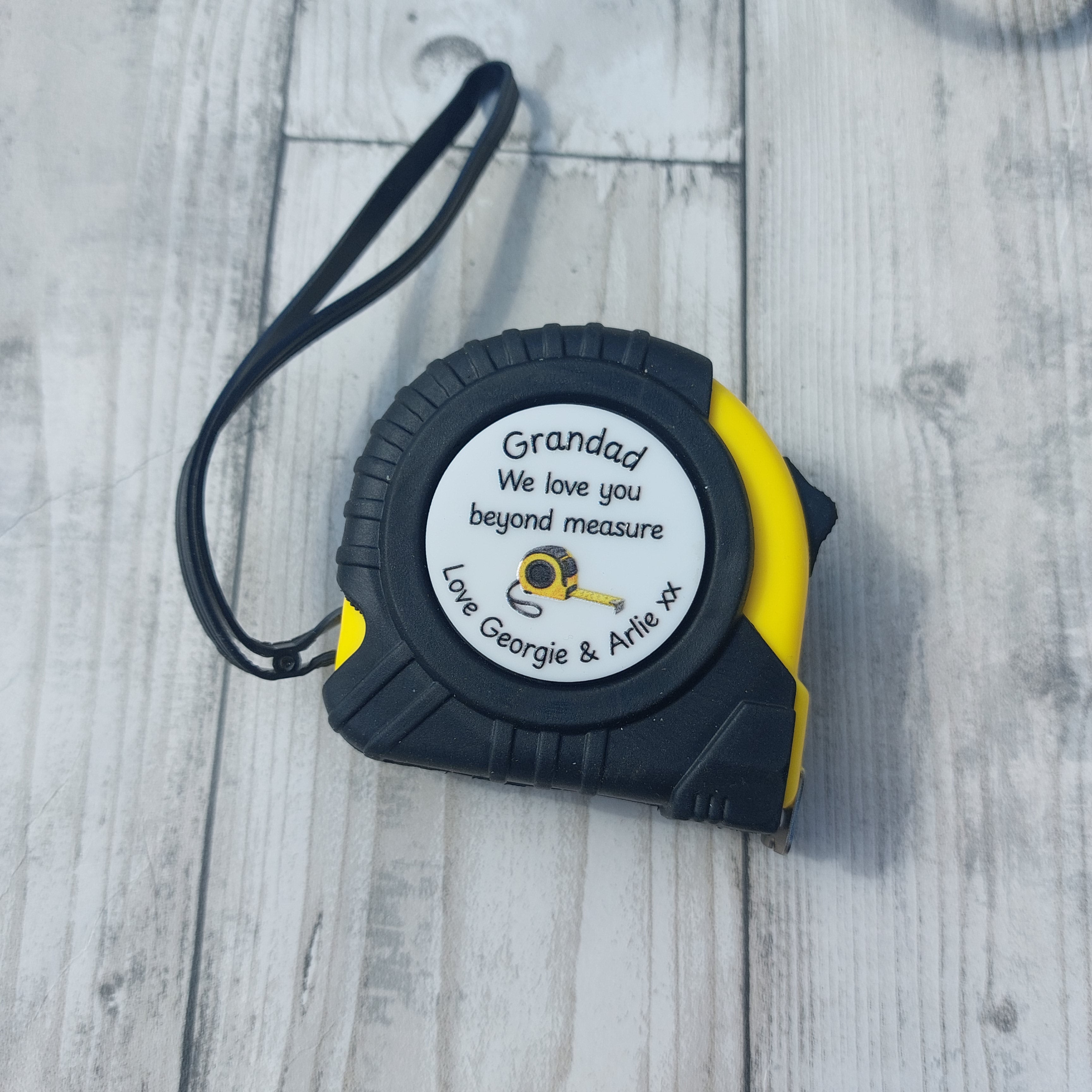 Personalised 5m Tape Measure, Fathers Day Gift, No One Measures Up To You, Loved Beyond Measure