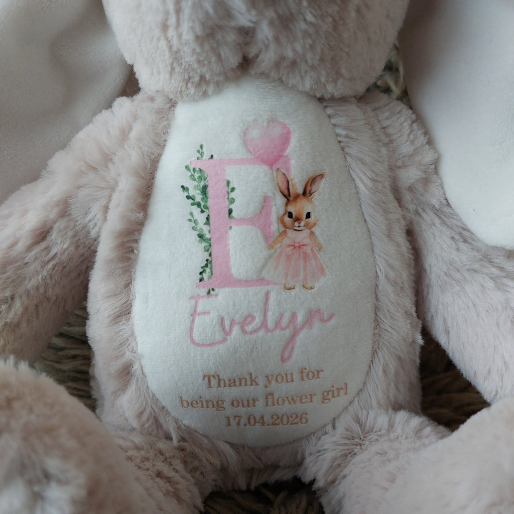 Personalised Flower Girl Bunny, Flower Girl Gift, Thank You Flower Girl, Flower Girl Proposal