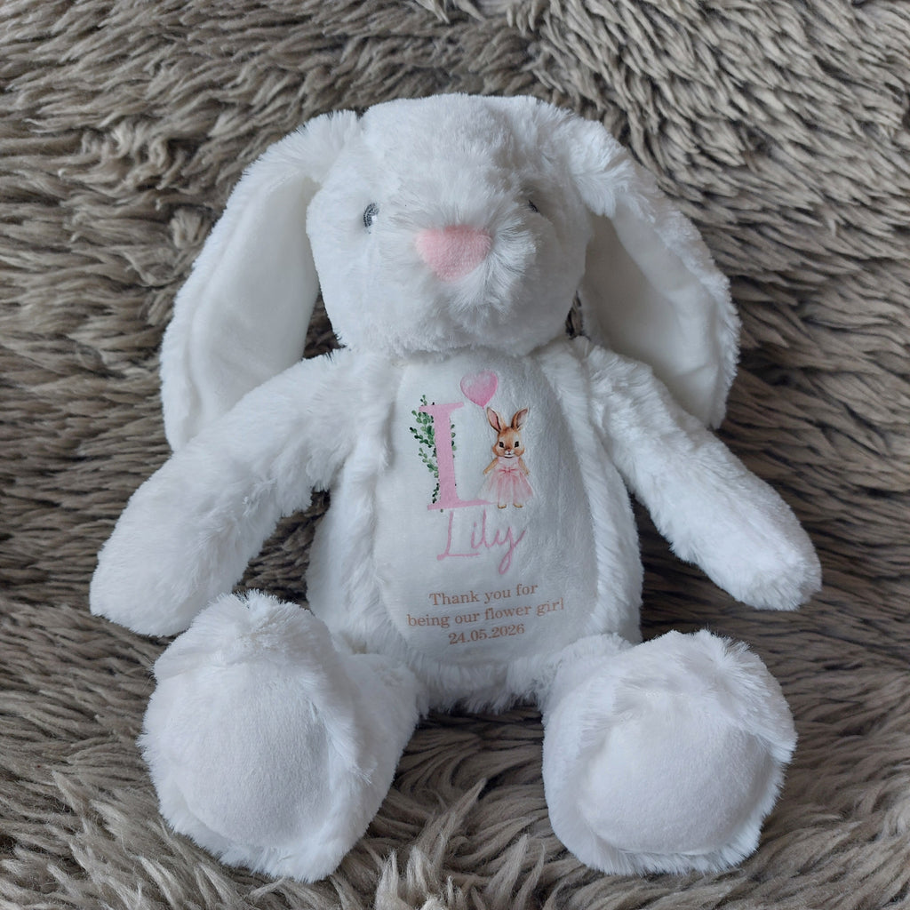 Personalised Flower Girl Bunny, Flower Girl Gift, Thank You Flower Girl, Flower Girl Proposal