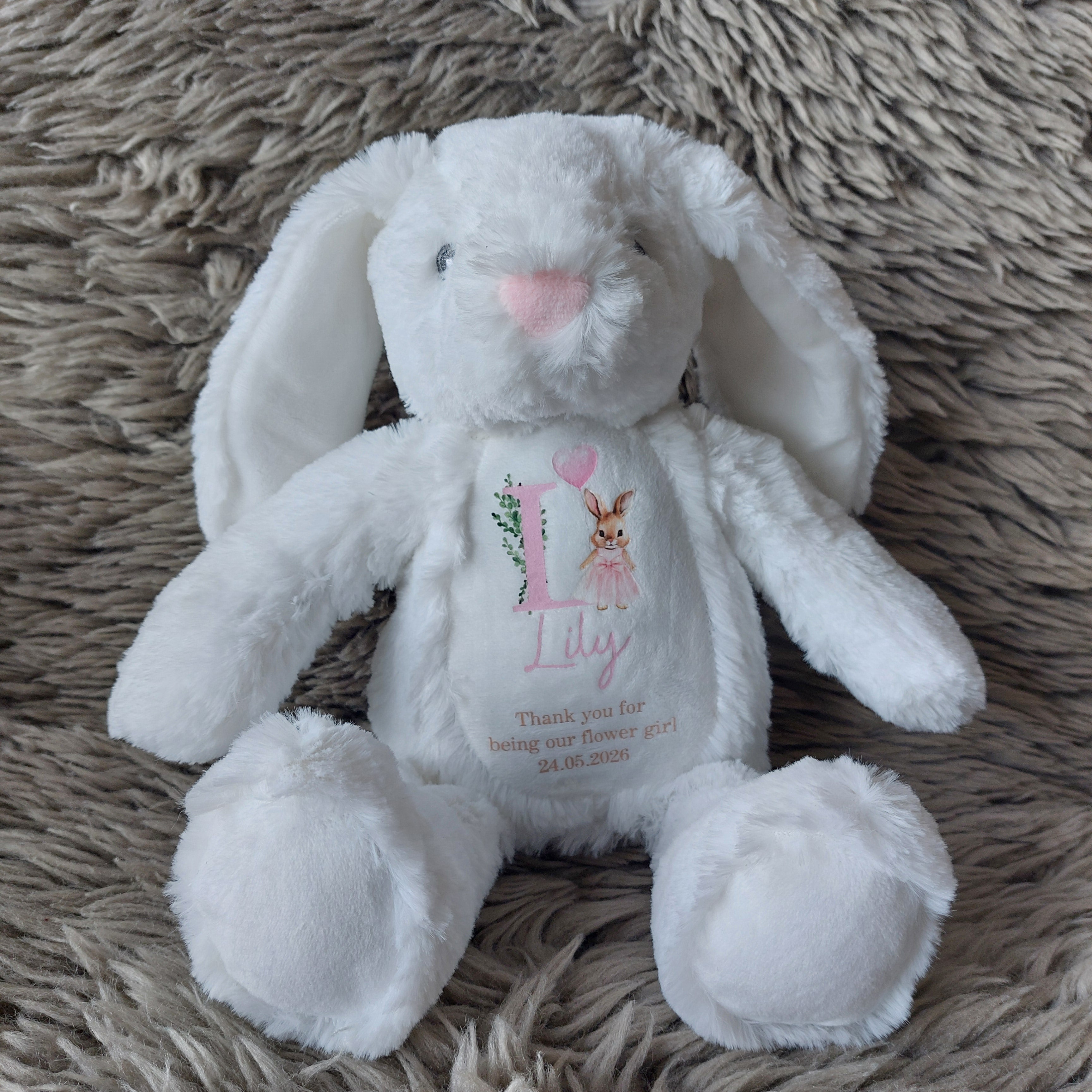 Personalised Flower Girl Bunny, Flower Girl Gift, Thank You Flower Girl, Flower Girl Proposal