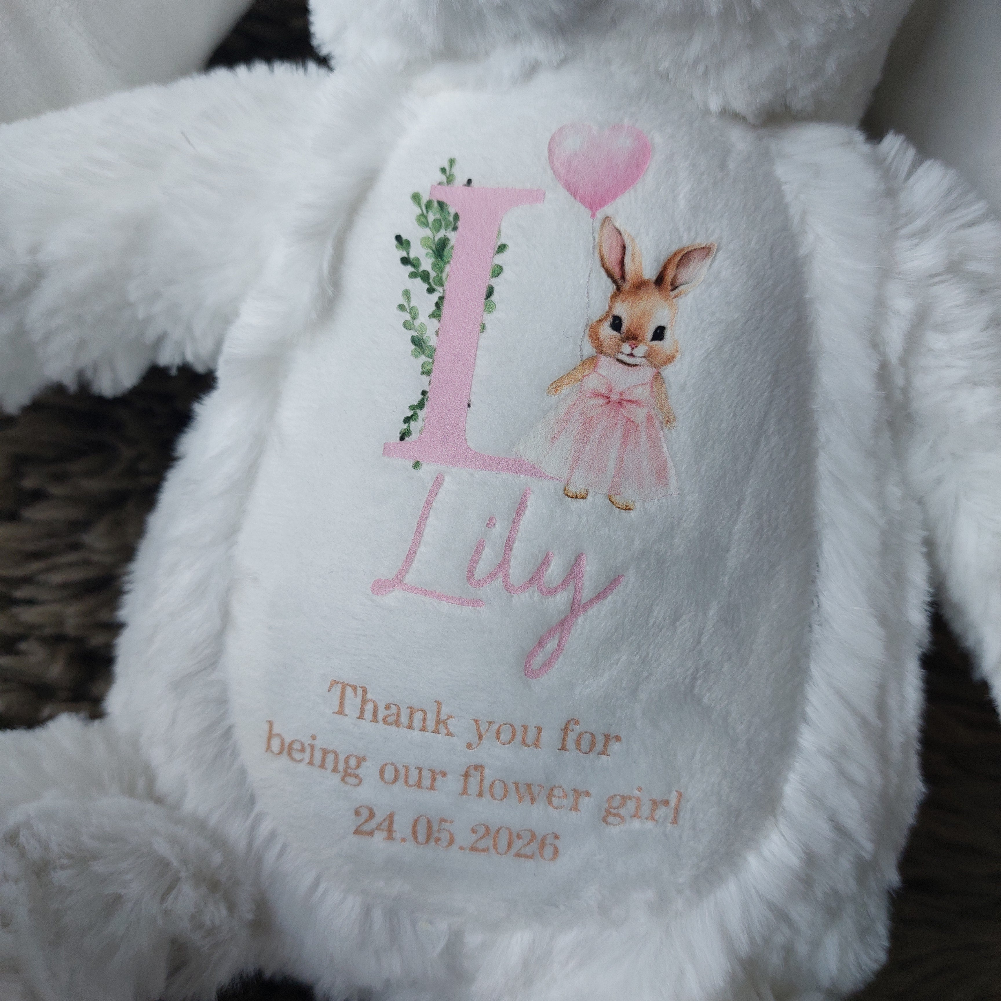 Personalised Flower Girl Bunny, Flower Girl Gift, Thank You Flower Girl, Flower Girl Proposal