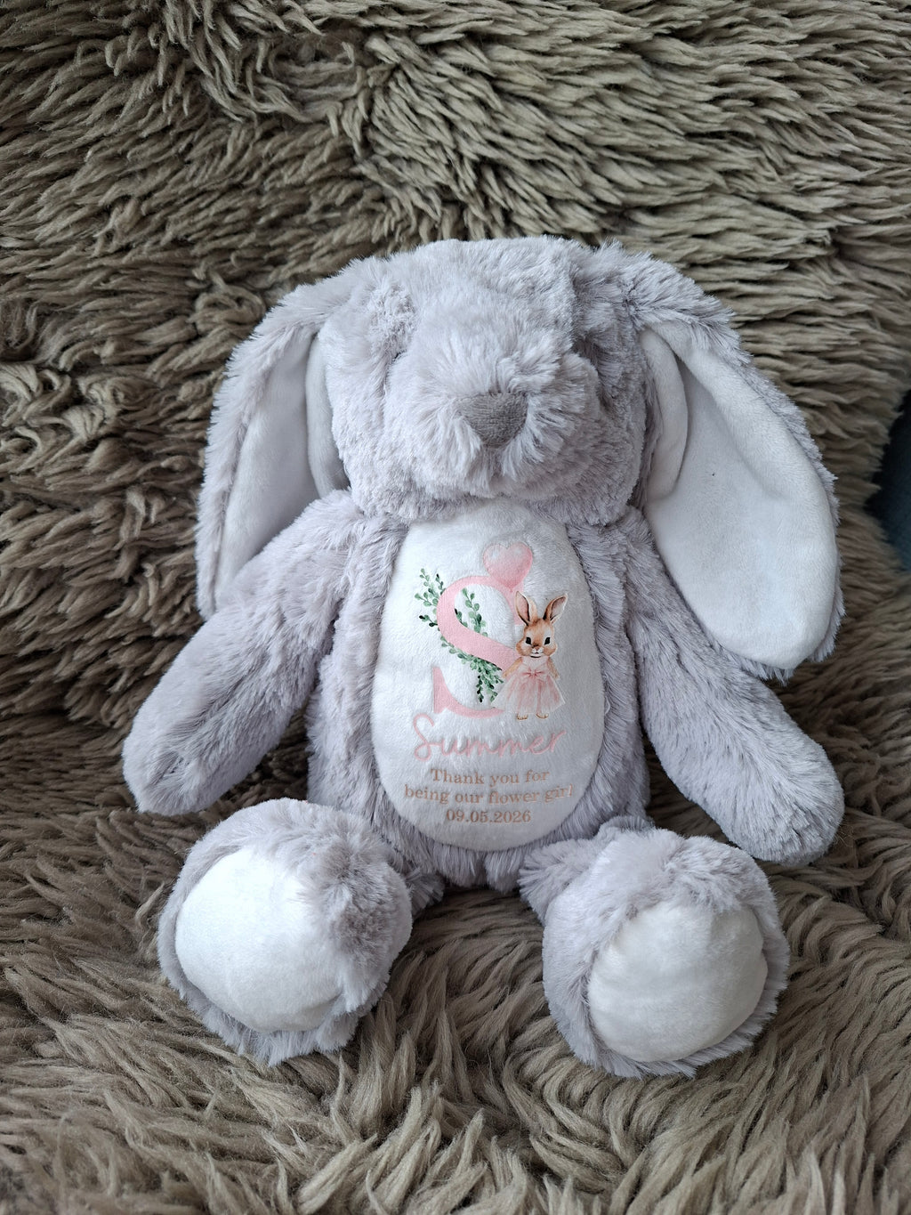 Personalised Flower Girl Bunny, Flower Girl Gift, Thank You Flower Girl, Flower Girl Proposal