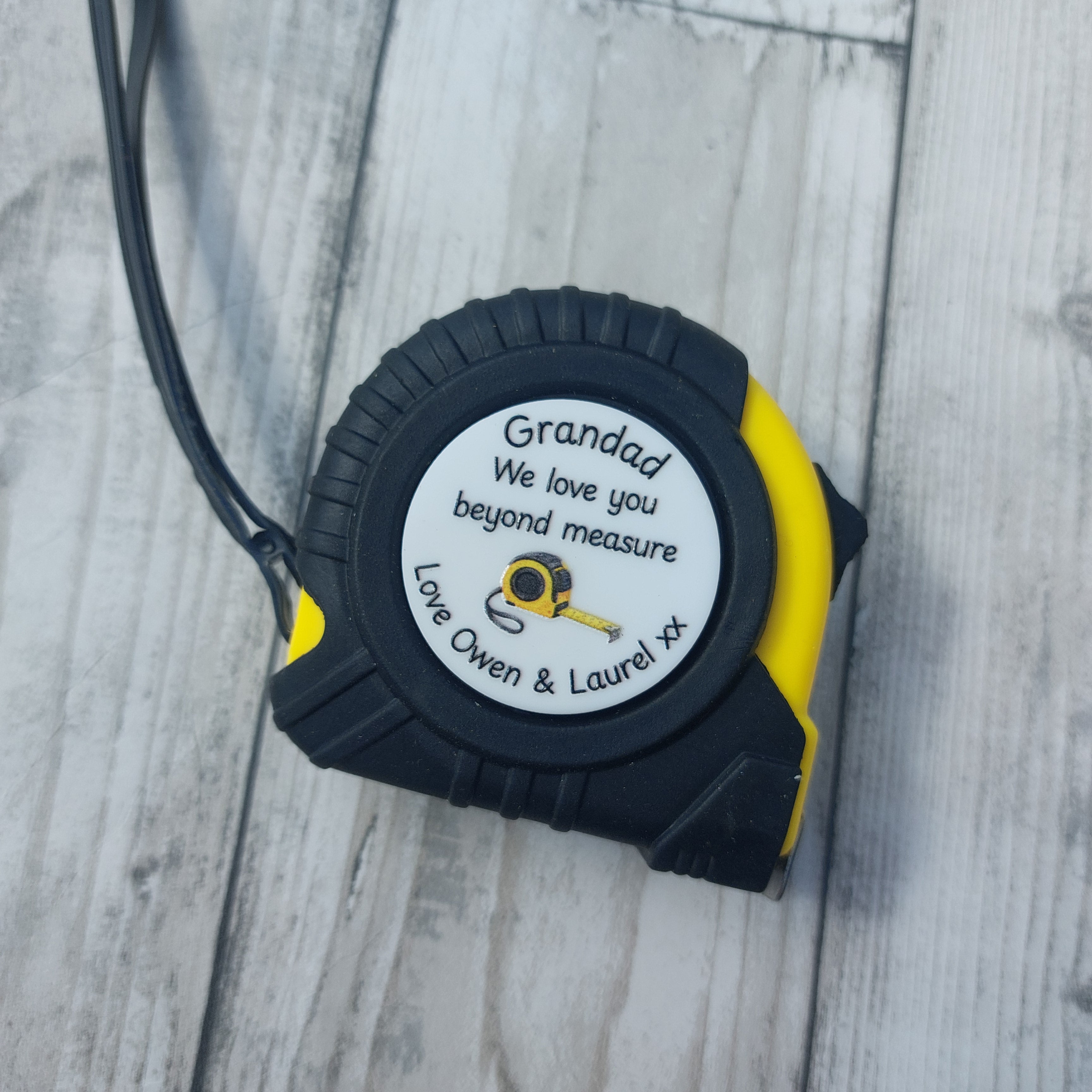 Personalised 5m Tape Measure, Fathers Day Gift, No One Measures Up To You, Loved Beyond Measure