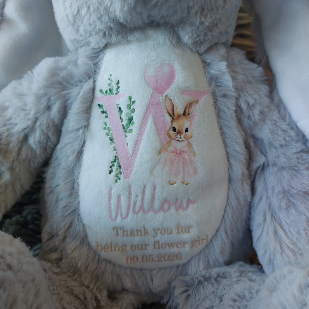 Personalised Flower Girl Bunny, Flower Girl Gift, Thank You Flower Girl, Flower Girl Proposal