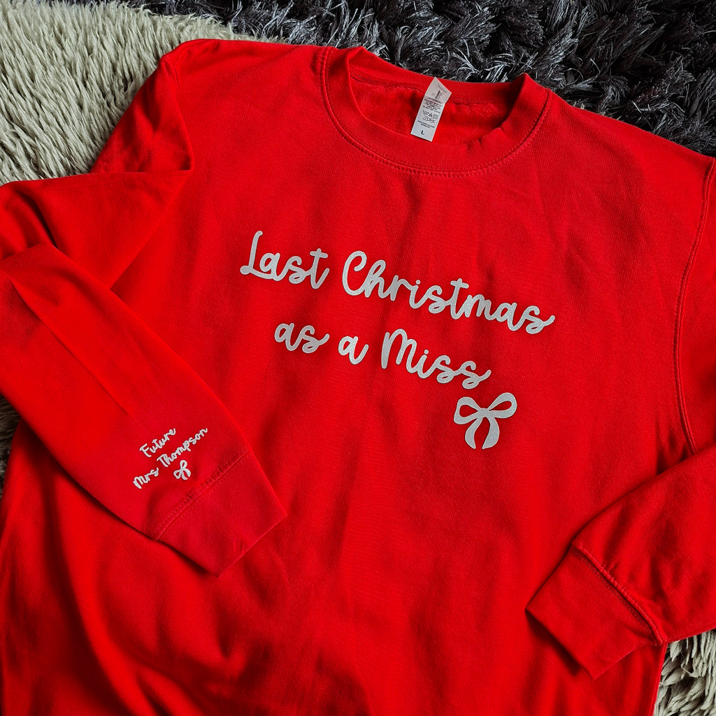 Personalised Last Christmas as a Miss Jumper – Bow Design
