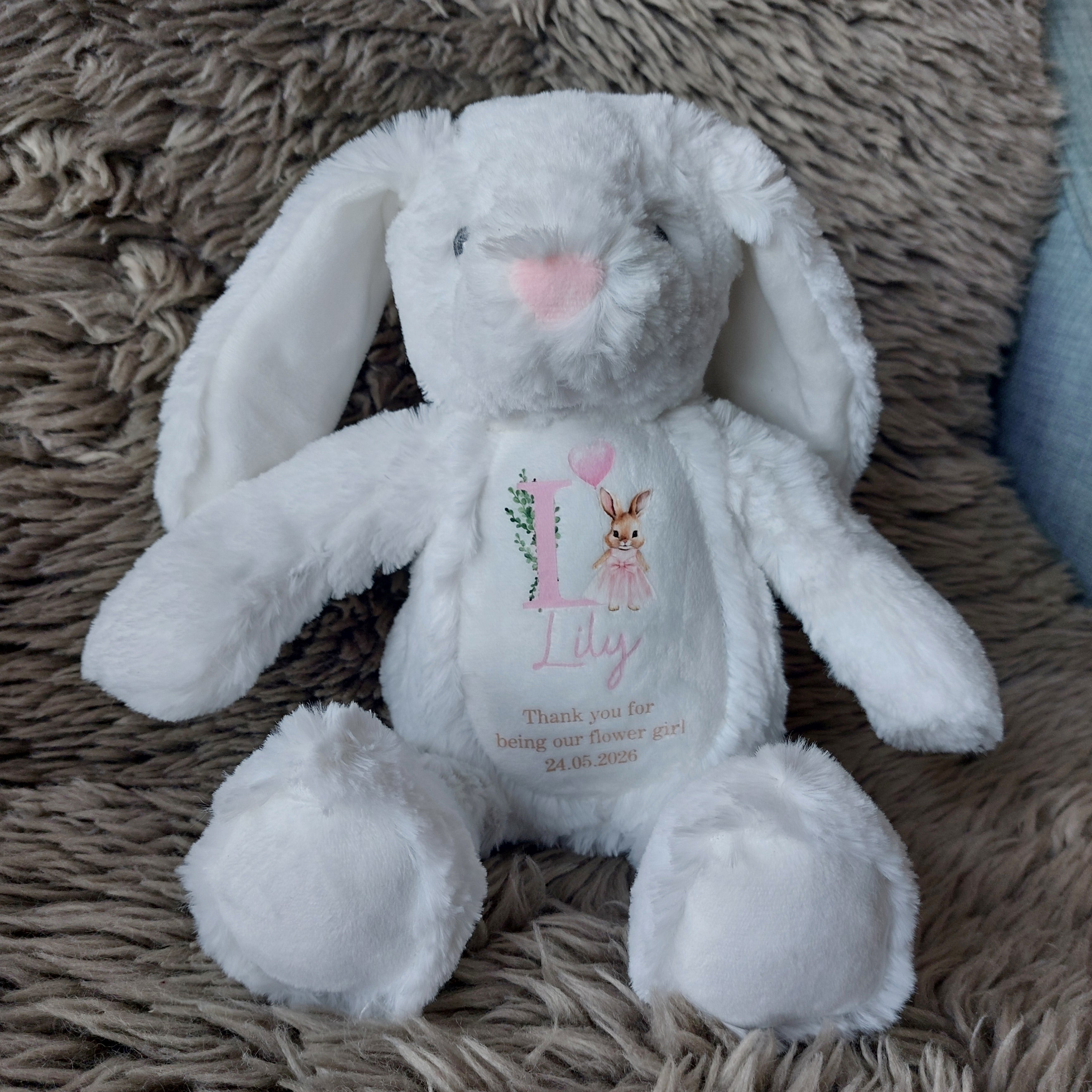 Personalised Flower Girl Bunny, Flower Girl Gift, Thank You Flower Girl, Flower Girl Proposal