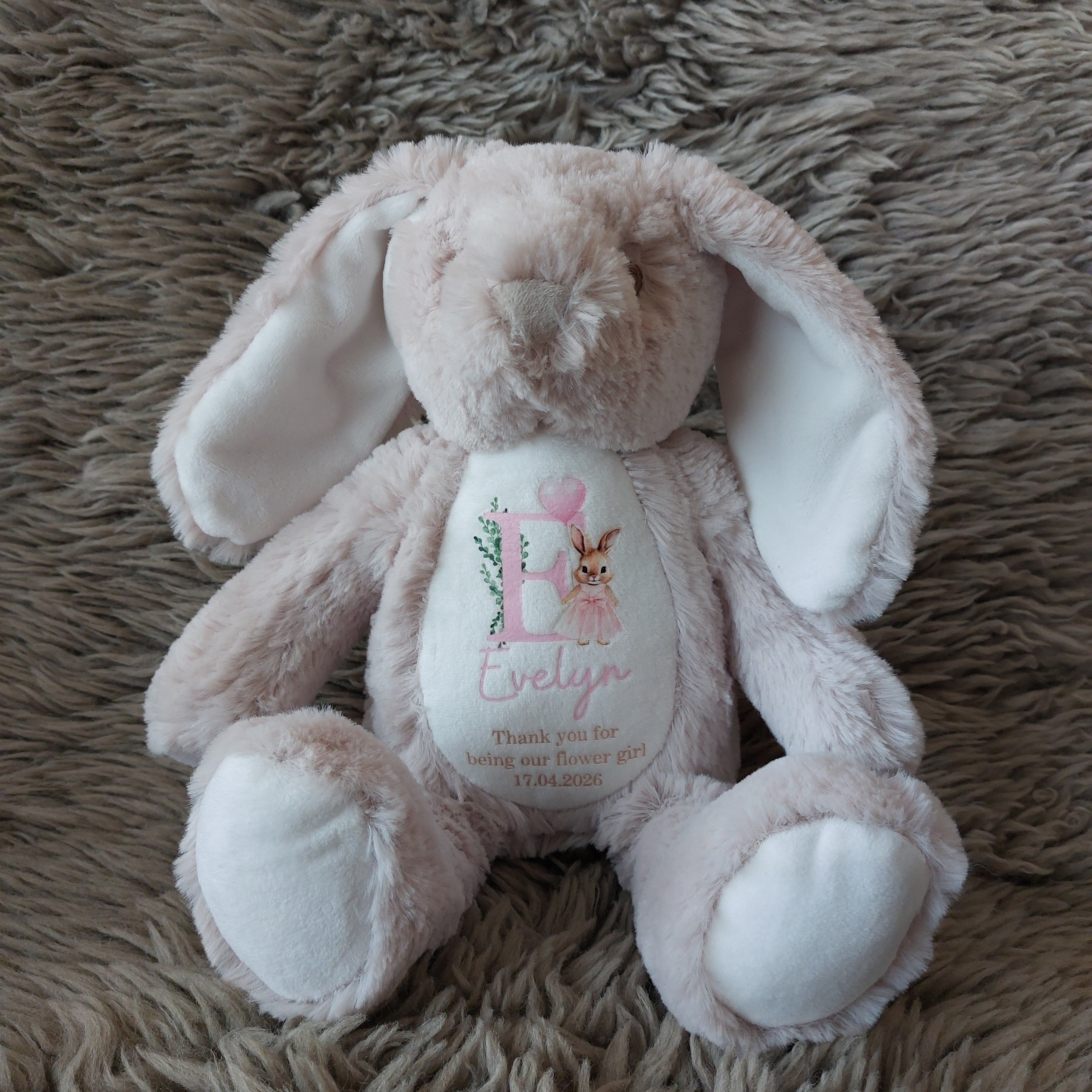 Personalised Flower Girl Bunny, Flower Girl Gift, Thank You Flower Girl, Flower Girl Proposal