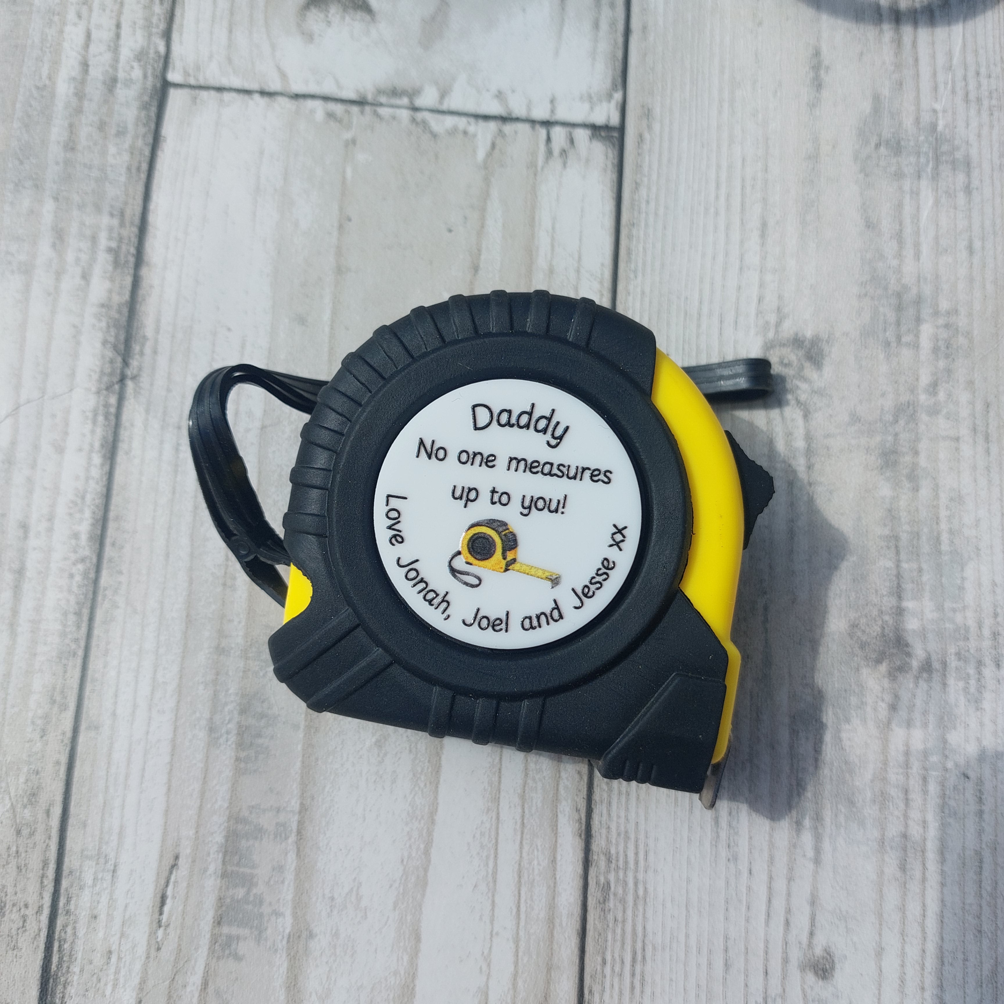 Personalised 5m Tape Measure, Fathers Day Gift, No One Measures Up To You, Loved Beyond Measure
