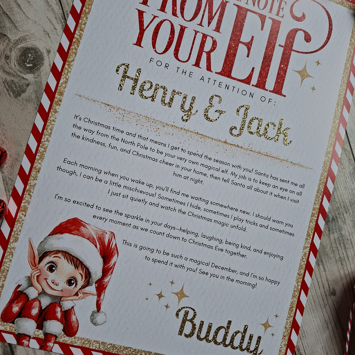 Personalised Elf Arrival and Leaving Letters