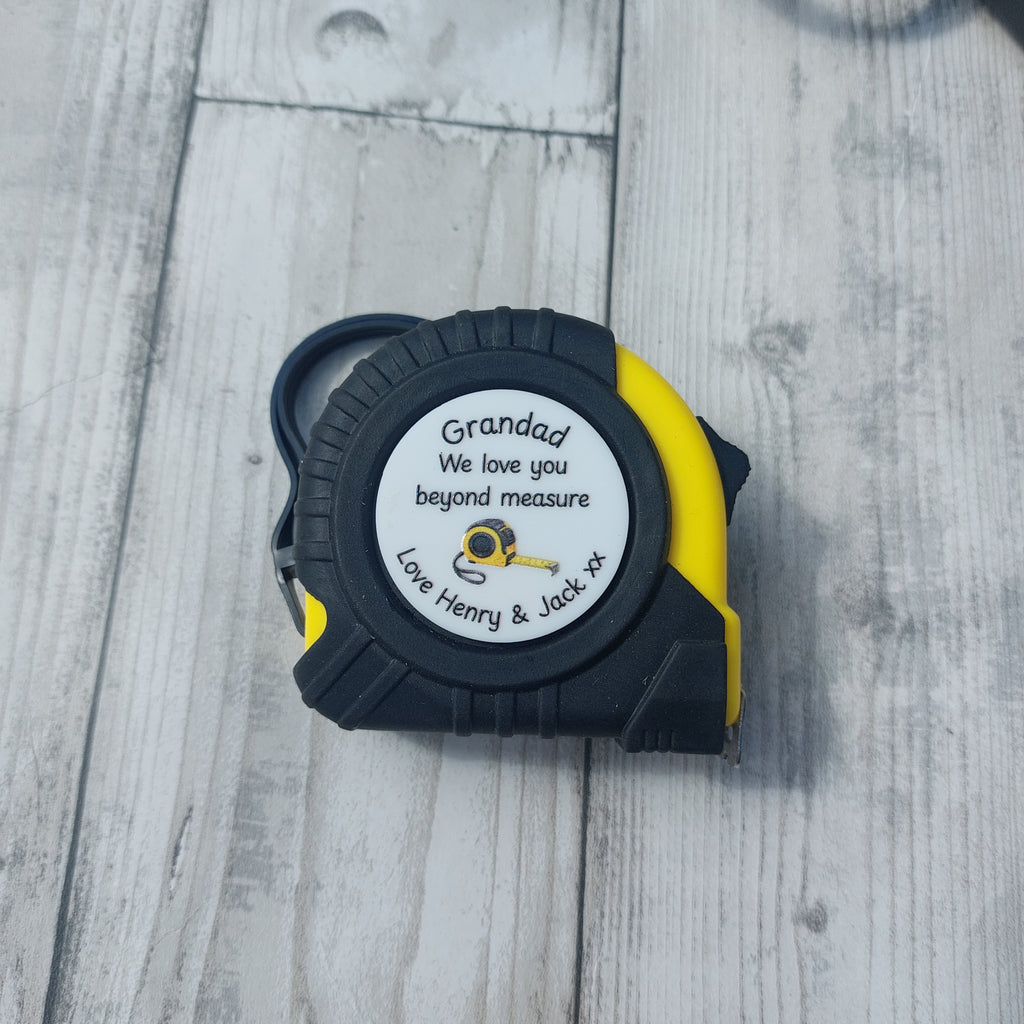 Personalised 5m Tape Measure, Fathers Day Gift, No One Measures Up To You, Loved Beyond Measure
