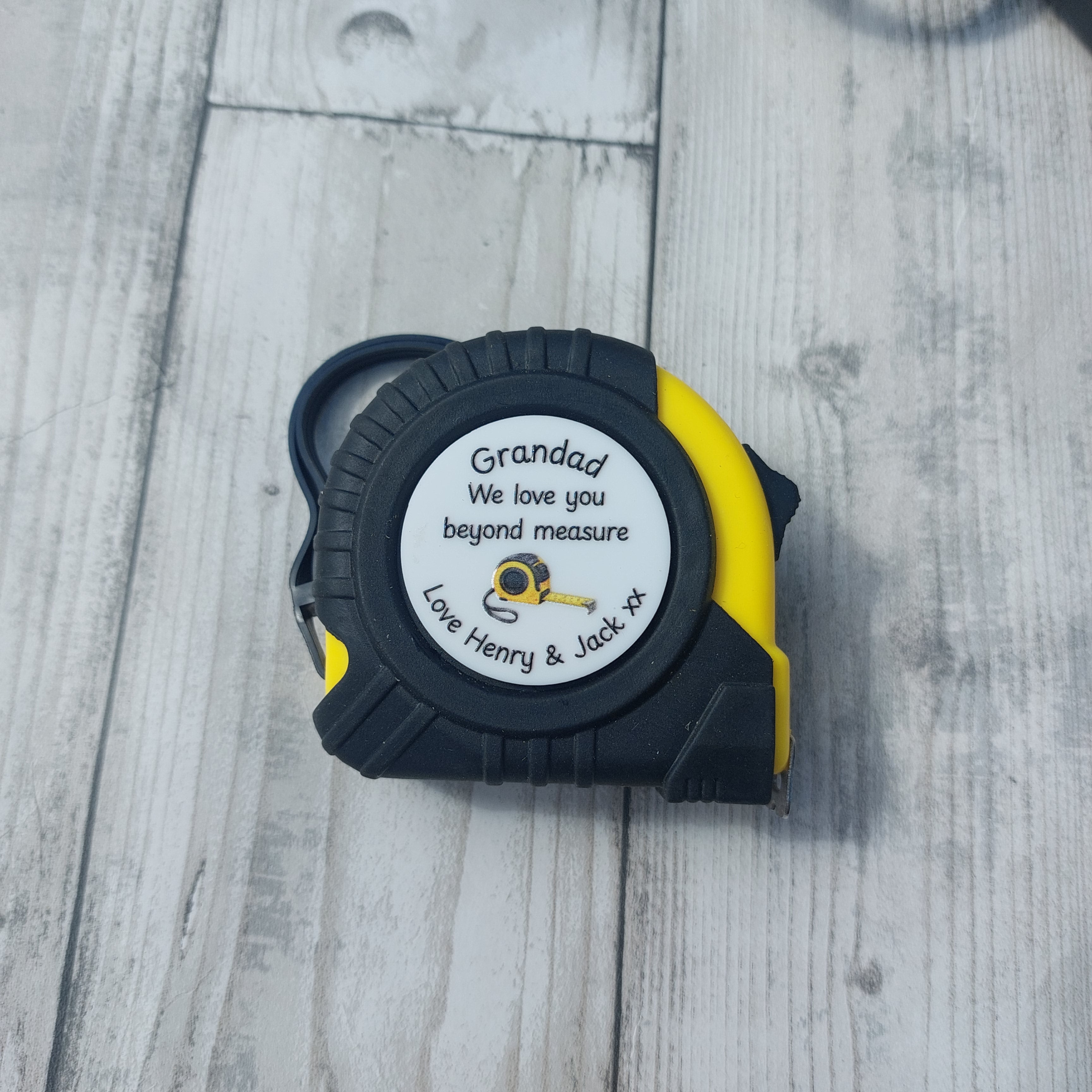 Personalised 5m Tape Measure, Fathers Day Gift, No One Measures Up To You, Loved Beyond Measure