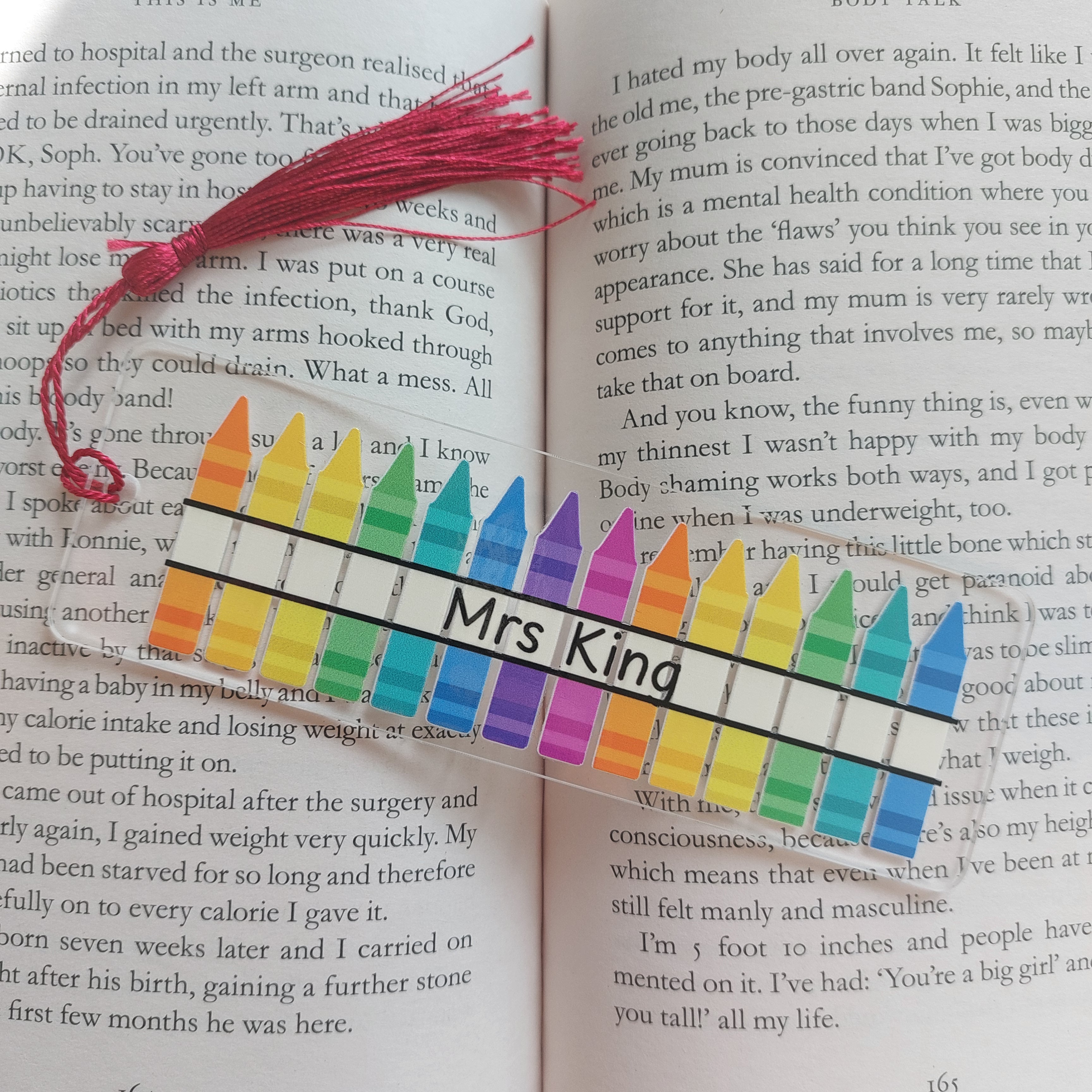 Personalised Teacher Bookmark, Crayon Teacher Bookmark, Teacher Thank You Gift