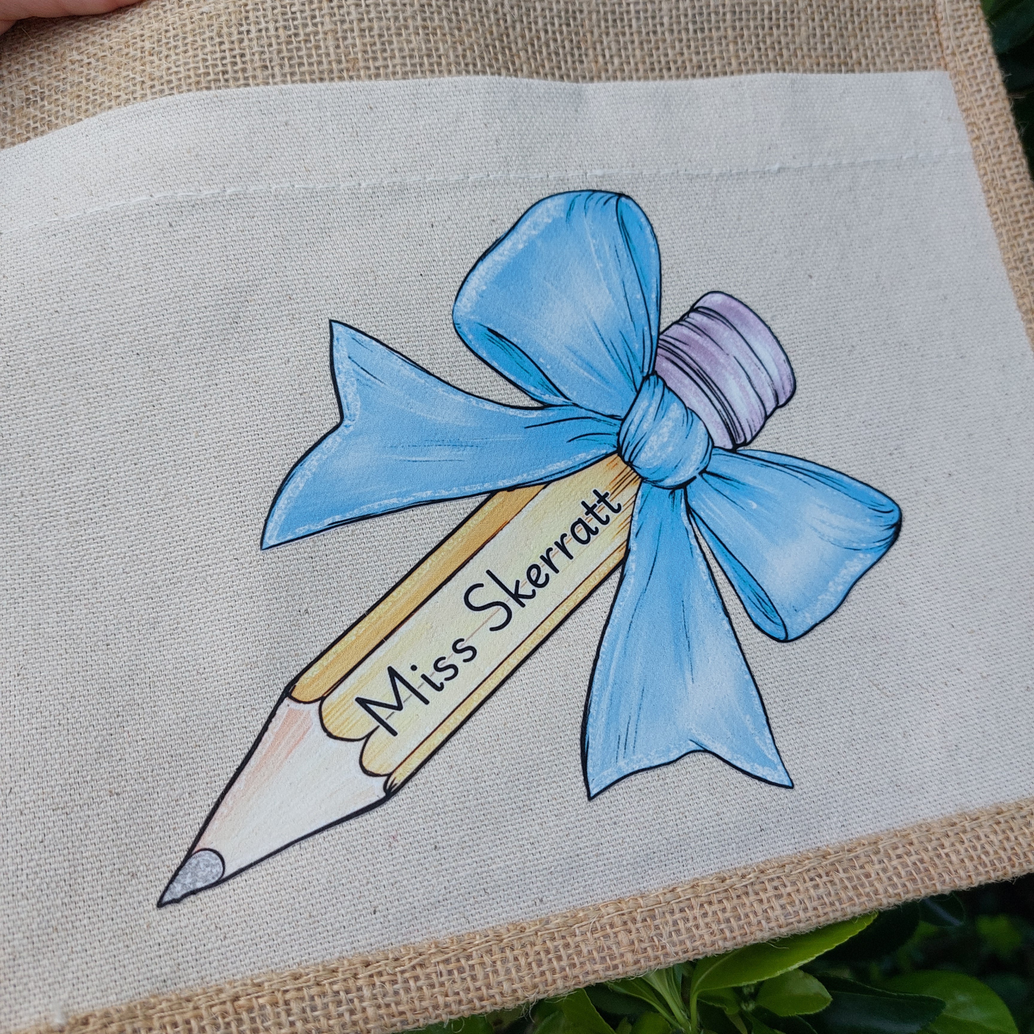 Personalised Teacher Tote Bag: Jute, Thank You Gift