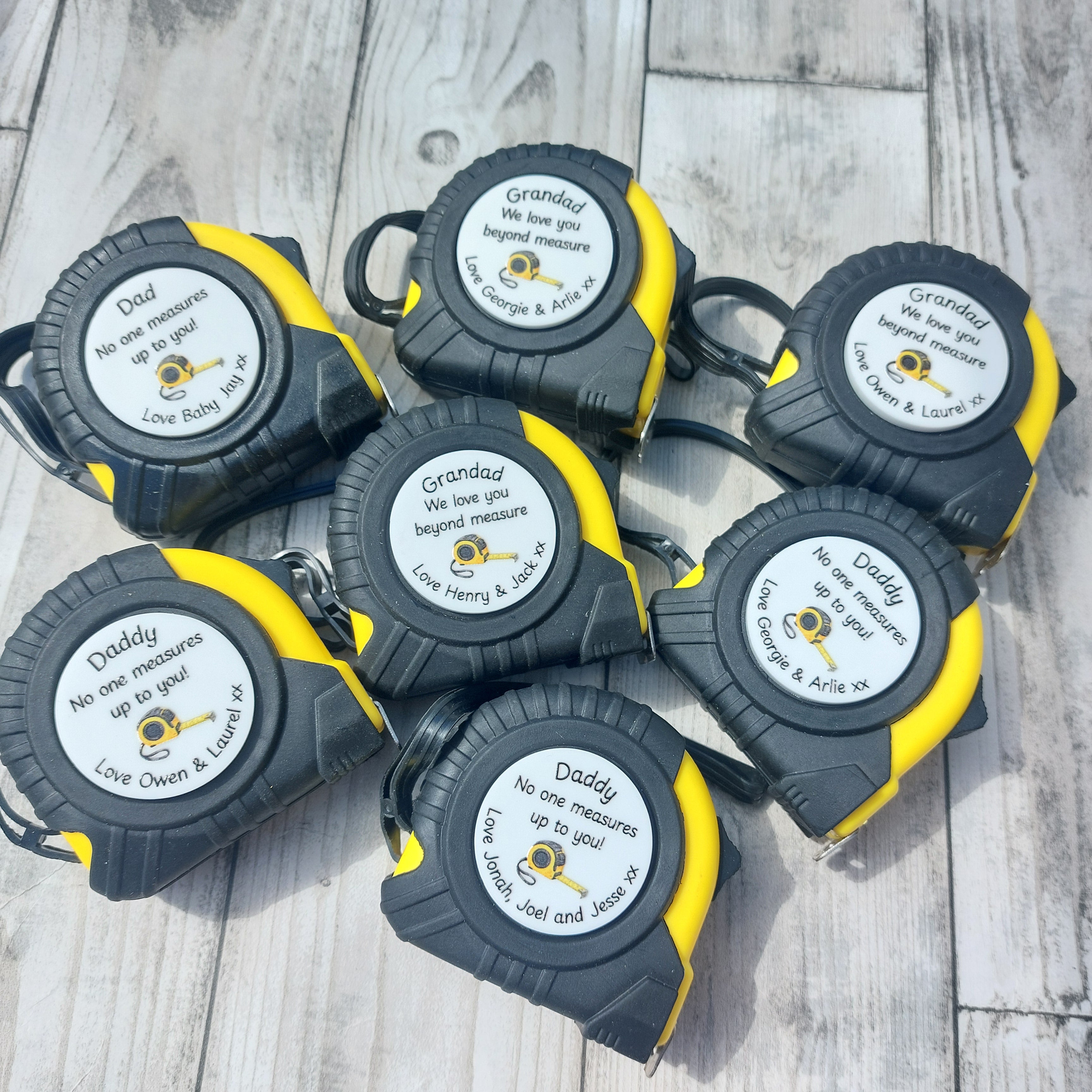 Personalised 5m Tape Measure, Fathers Day Gift, No One Measures Up To You, Loved Beyond Measure