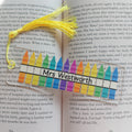 Personalised Teacher Bookmark, Crayon Teacher Bookmark, Teacher Thank You Gift